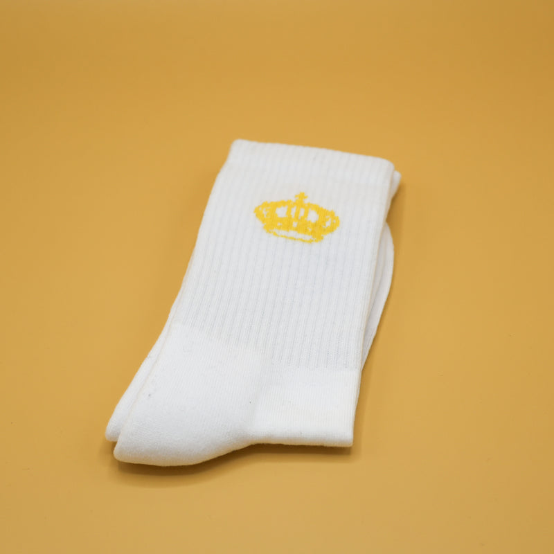 Witte sportsokken met kroontje