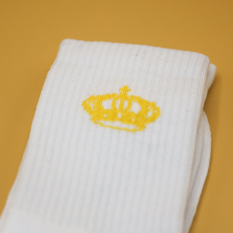 Witte sportsokken met kroontje